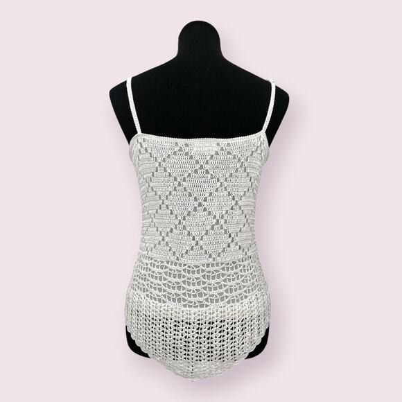 Martina Vidal Burano M Italian Luxury Lace Crochet Knit Tank Top Sleeveless Boho - Picture 7 of 9